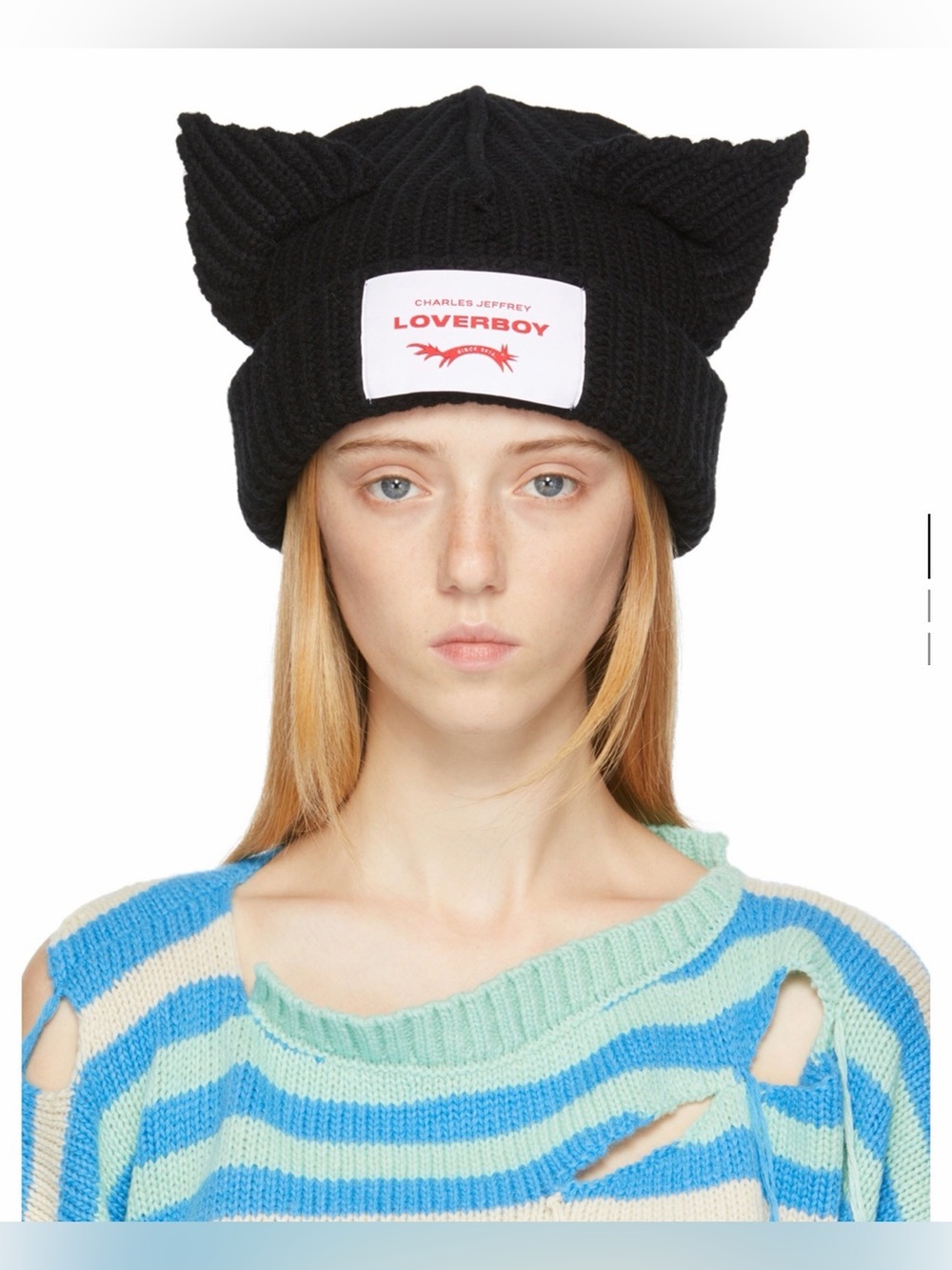 CHARLES JEFFREY LOVERBOY
Black Wool Chunky Ears Beanie
